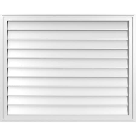 Ekena Millwork Vertical Surface Mount PVC Gable Vnt: Non-Functional, w/2"W x 1-1/2"H, Brickmould Frame, 40"W x 32"H GVPVE40X3202SN